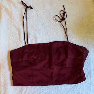 Cotton Candy Burgundy Crop Top